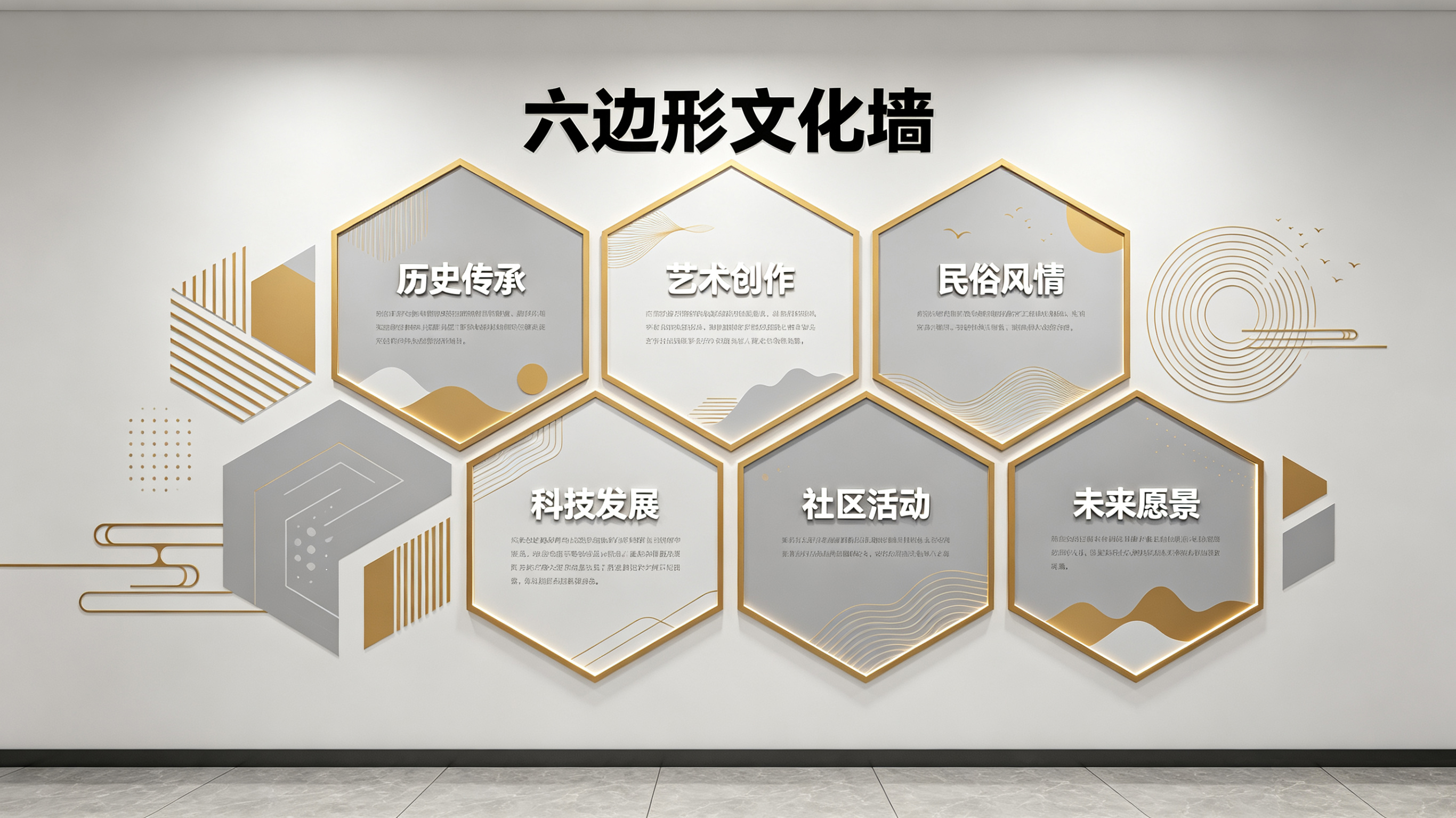 三都企业文化墙 | 六边形信息美学